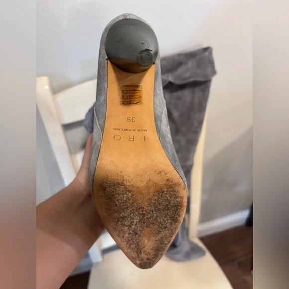 IRO Groove Boots Elegant Gray Over-the-Knee Boots size 39 - Picture 10 of 13